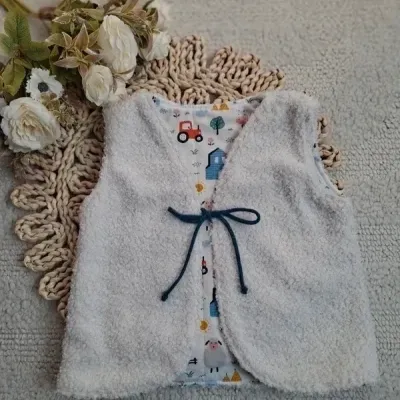 gilet berger 3/4 ans motif ferme